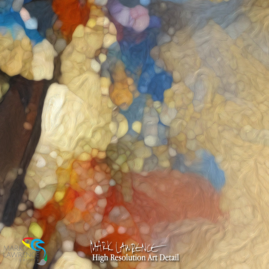 Abstract art with a signature at the bottom right corner