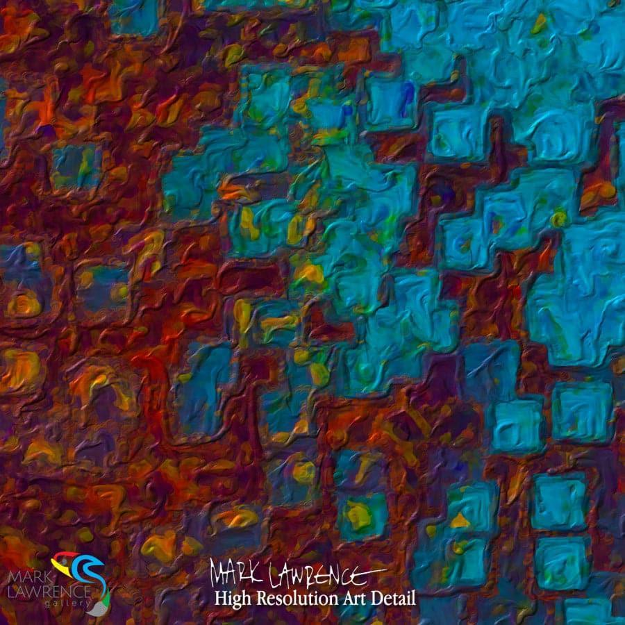 Painting Detail- Job 22:21. Be At Peace. Limited Edition Christian Modern Art. Ultra-hand embellished and textured with rich brush strokes by the artist. Signed and numbered brightly colored Christian abstract art. Discover artwork inspired by Bible verses that bring peace, guidance, and hope. Spread your faith through art!