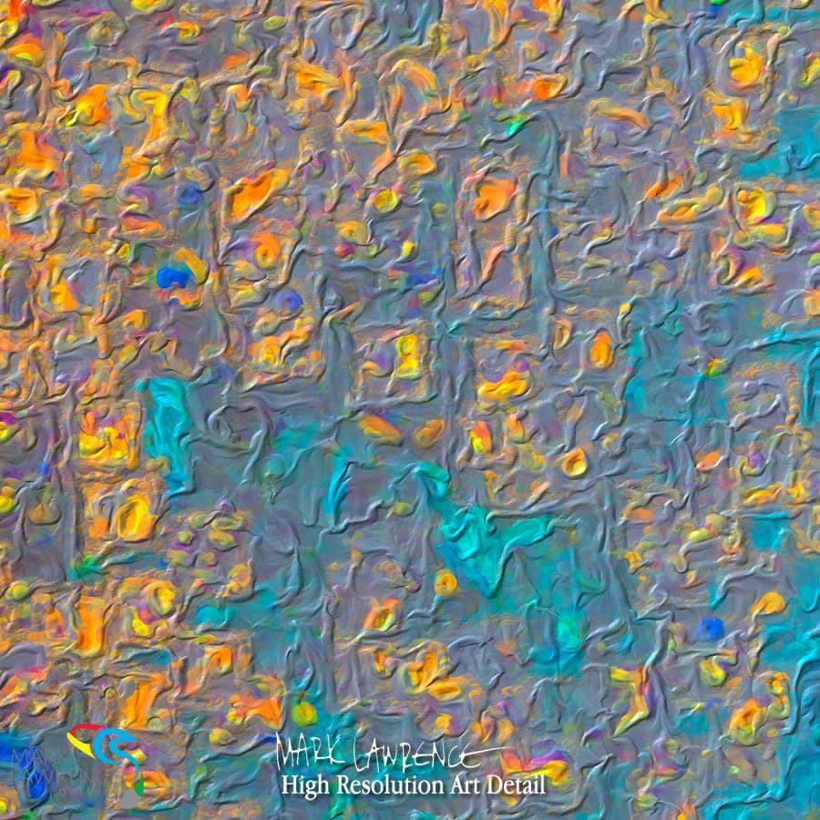 Painting Detail- Job 22:21. Be At Peace. Limited Edition Christian Modern Art. Ultra-hand embellished and textured with rich brush strokes by the artist. Signed and numbered brightly colored Christian abstract art. Discover artwork inspired by Bible verses that bring peace, guidance, and hope. Spread your faith through art!