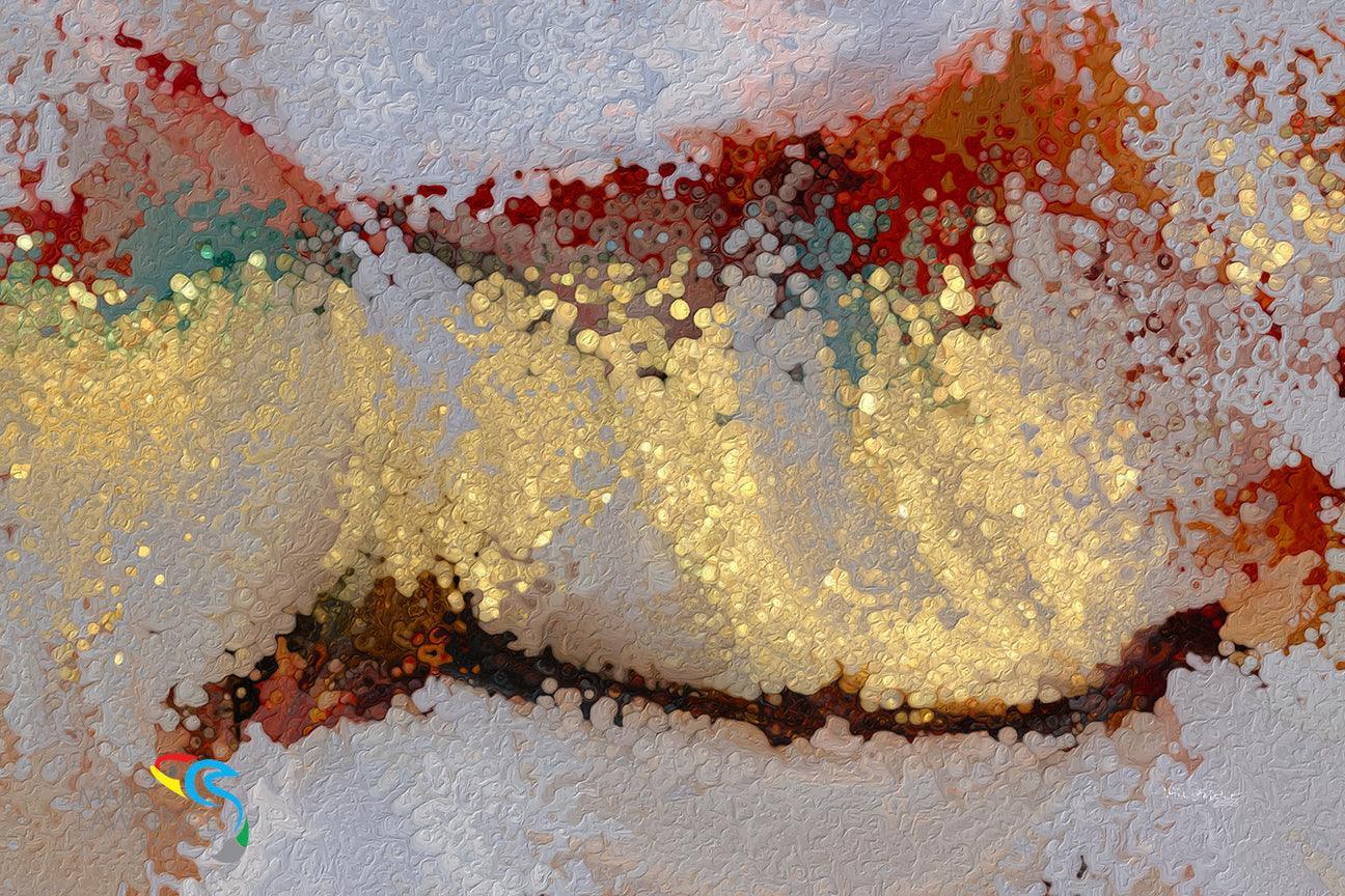 Joel 2:23. Joyful Restoration. Limited Edition Christian Modern Art. Ultra-hand embellished and textured with rich brush strokes by the artist. Signed & numbered brightly colored Christian abstract art. This stunning artwork is based on uplifting bible scriptures designed to empower and educate us on our role in Christ.