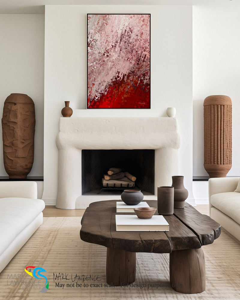 Romans 4:8. How God Sees You, shown in a living room with a fireplace