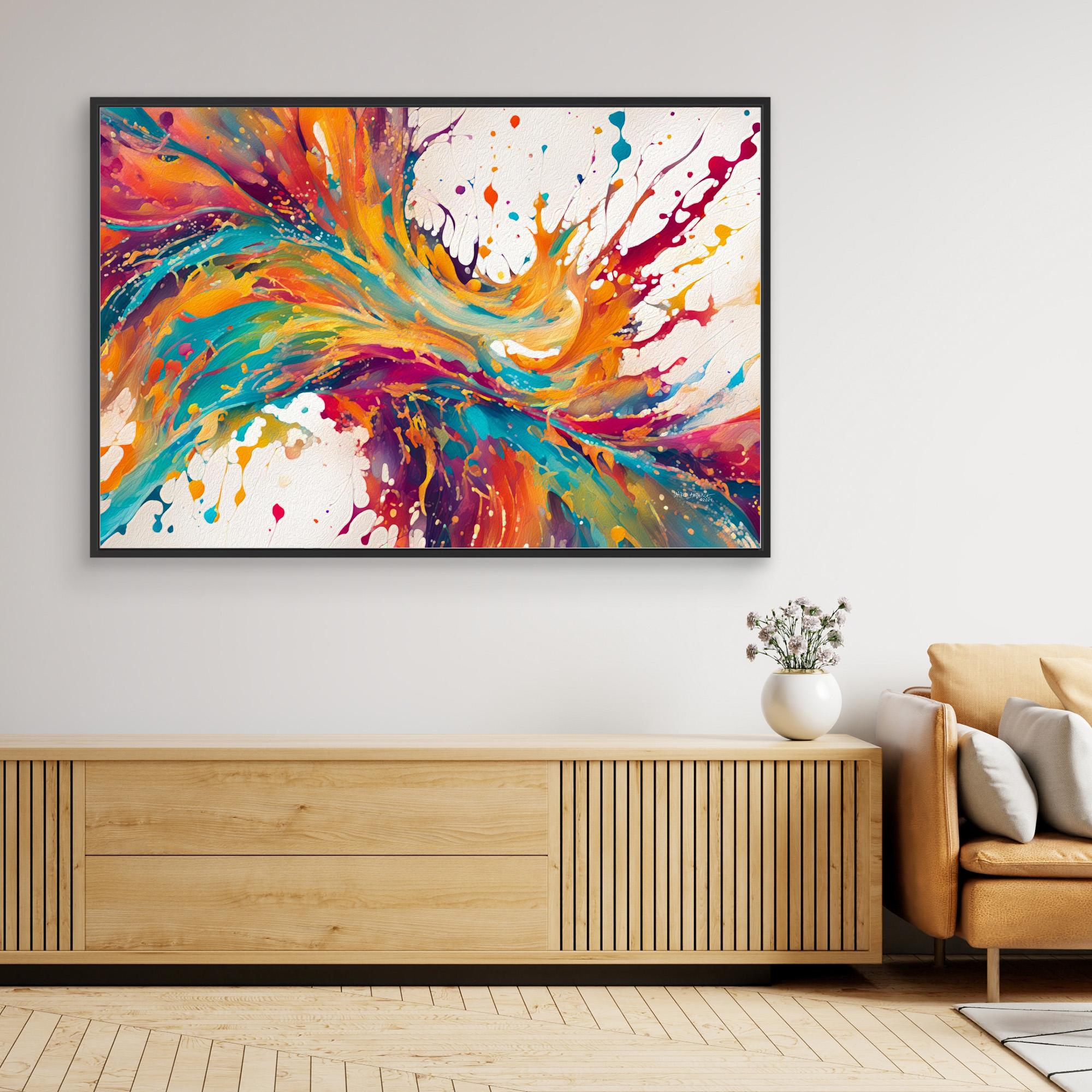 Transformed in Truth black-framed canvas in a modern room