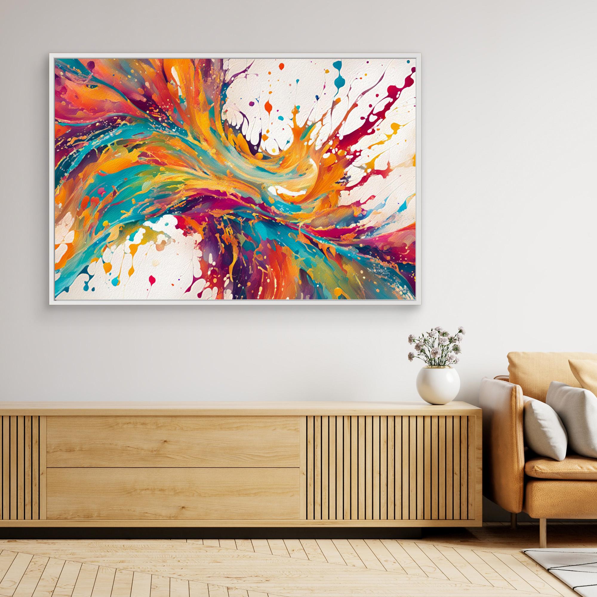 Transformed in Truth white-framed canvas in a modern room