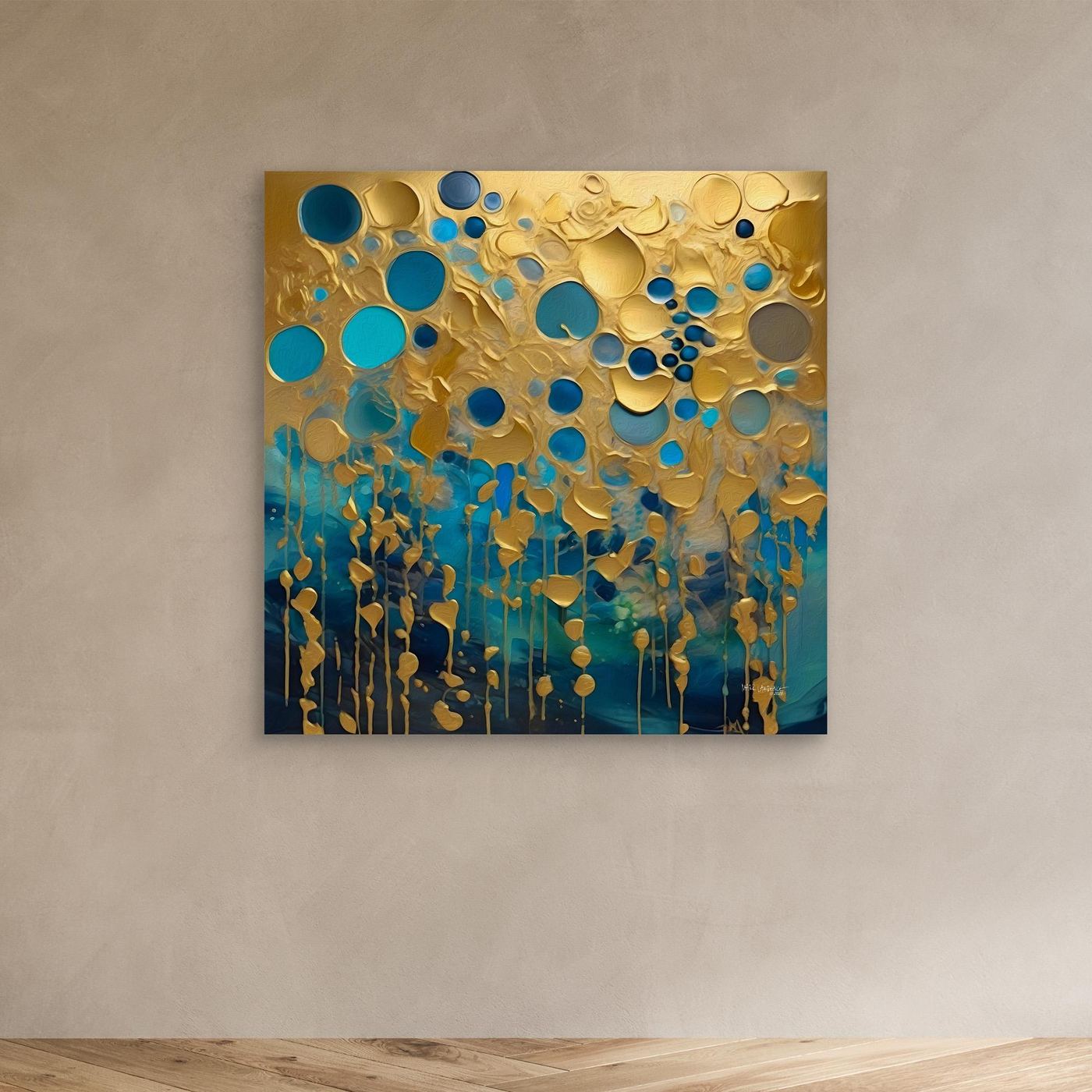 Isaiah 66:12 "Streams of Glory" Open Edition giclée canvas in an oak float frame, ready to hang — by Mark Lawrence