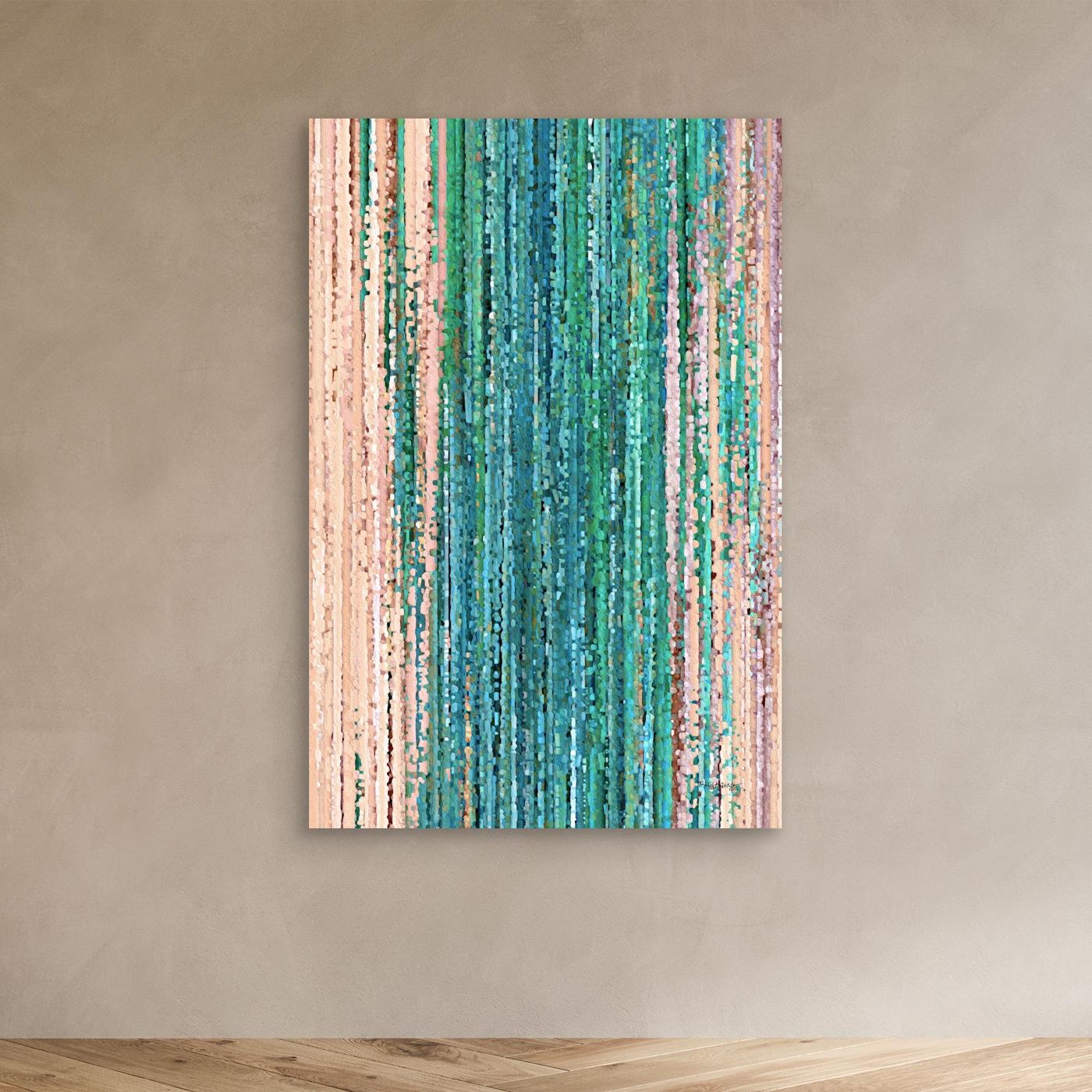 Psalm 46:10 "Be Still" museum-grade Christian canvas wall art in a wood float frame by Mark Lawrence