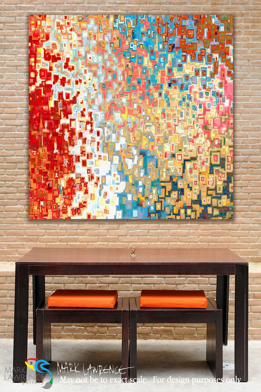 Jesus Christ The I AM. John 8:58. Limited Edition. Hand embellished. Signed & numbered colorful modern abstract Christian art. He is dressed in a robe dipped in blood, and his name is the Word of God. Revelation 19:13.