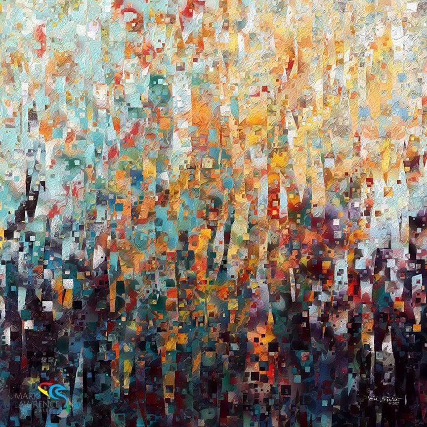 John 15:12. Love One Another. Limited Edition Christian Modern Art. Ultra-hand embellished and textured with rich brush strokes by the artist. Signed & numbered brightly colored Christian abstract art. Find Art That Speaks To You! This is My commandment, that you love one another as I have loved you. John 15:12