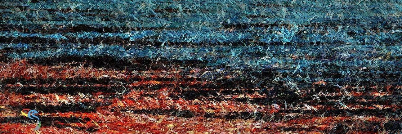 Luke 3:16. Holy Spirit And Fire. Limited Edition Christian Modern Art Panoramic. Ultra-hand embellished and textured with rich brush strokes by the artist. John answered, saying to all, “I indeed baptize you with water; but One mightier than I is coming, whose sandal strap I am not worthy to loose. He will baptize you with the Holy Spirit and fire. Luke 3:16