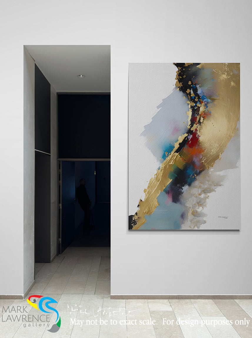 Abstract painting on a wall in a modern interior setting