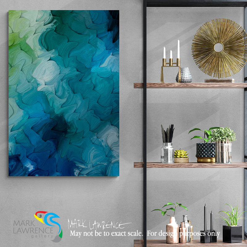 Interior Design Inspiration- Psalm 107:29. Anchored in His Love. Limited Edition Christian Modern Art. Hand embellished & textured giclee paintings with bold brush strokes by the artist. Signed & numbered. Museum quality on canvas wall art prints. He calms the storm, so that its waves are still. Psalm 107:29