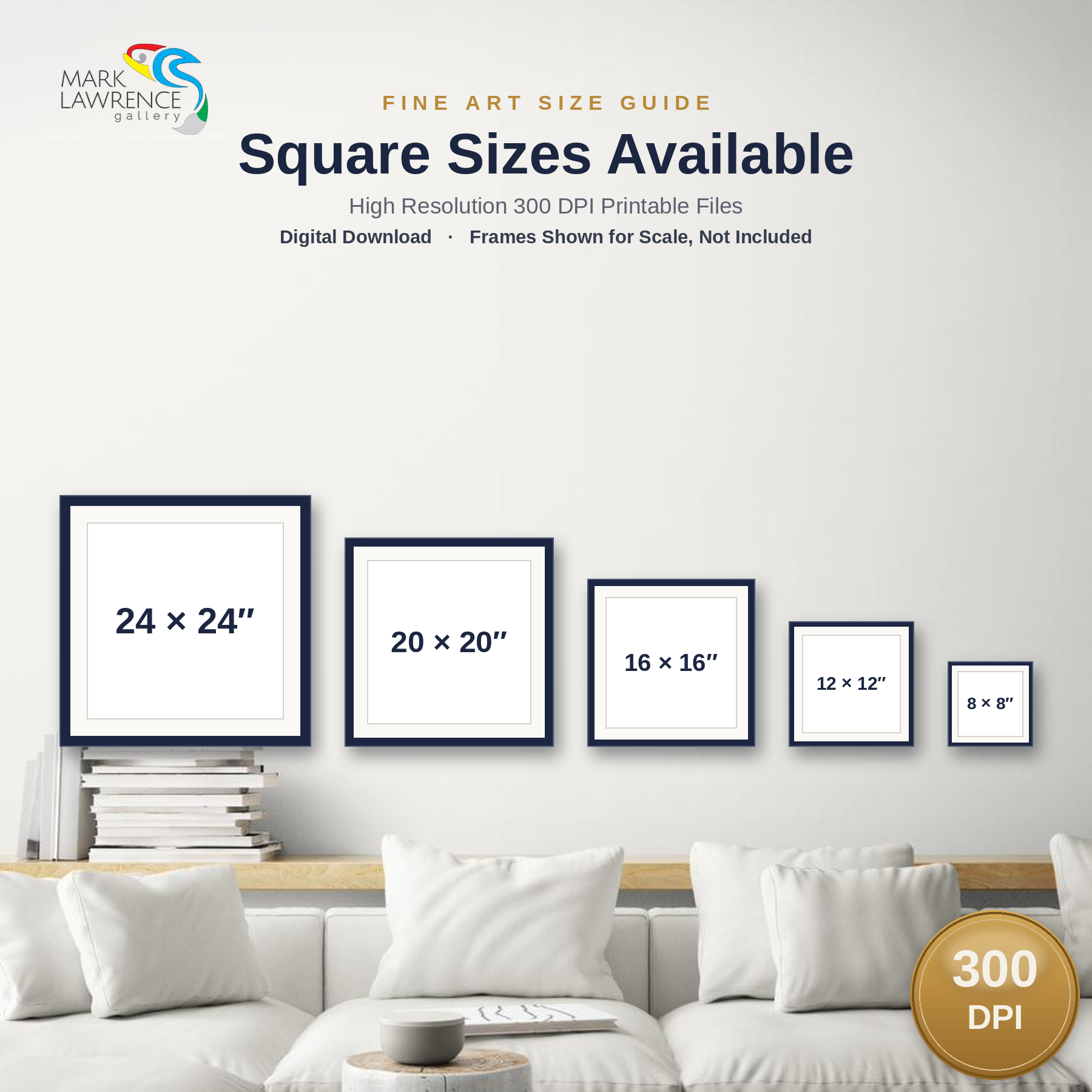Jeremiah 29:11 printable wall art size guide showing available square print sizes