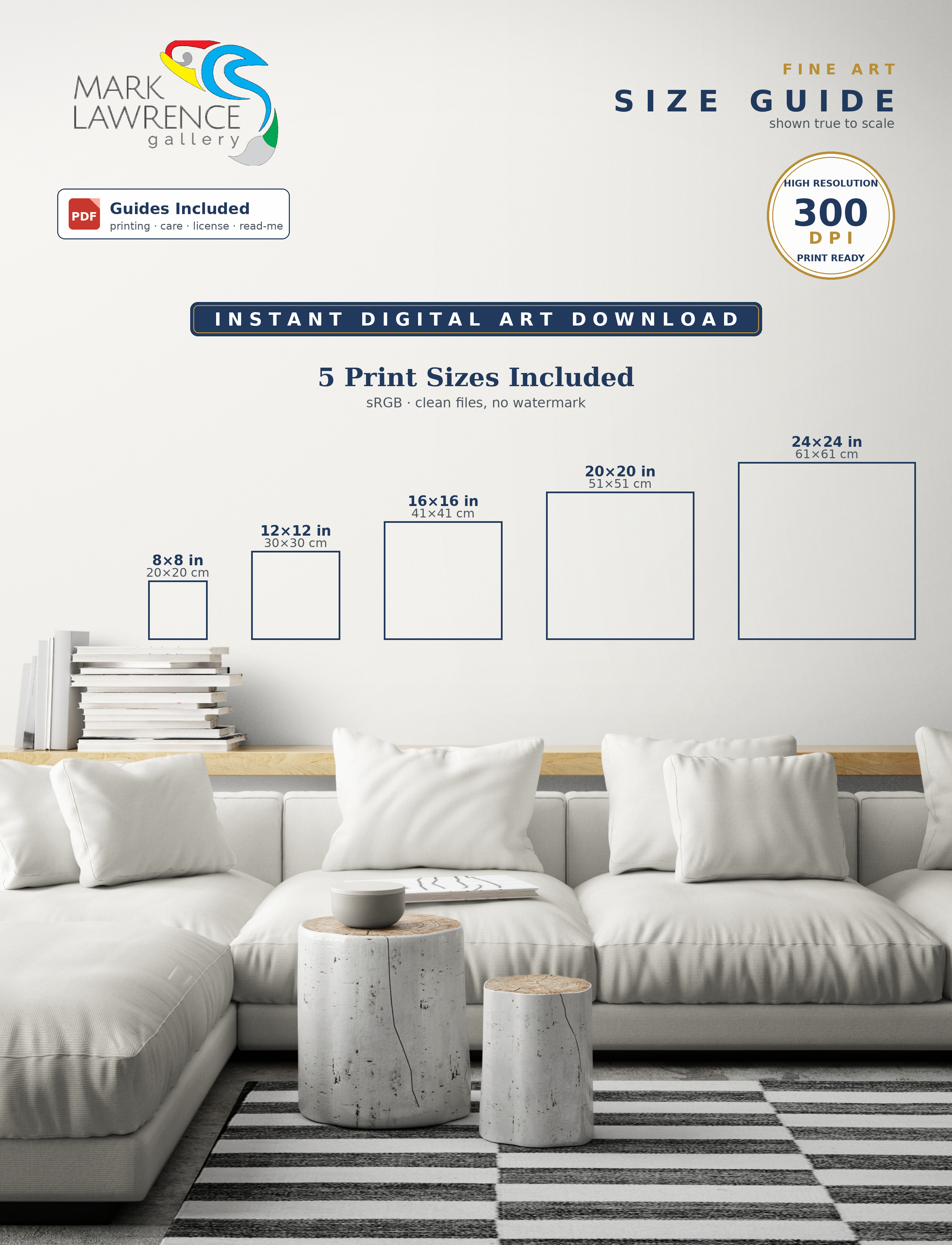 Jeremiah 29:11 printable wall art size guide showing available square print sizes