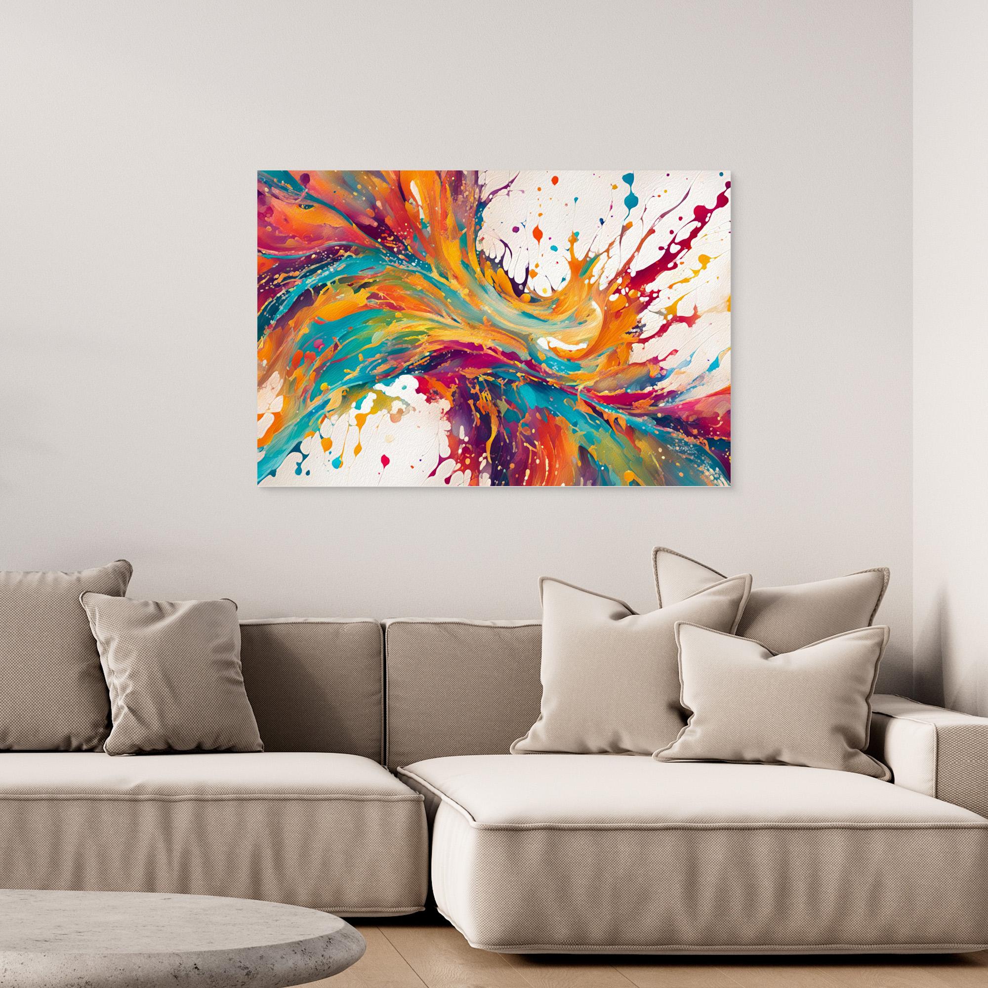 Transformed in Truth stretched canvas in a bright living room