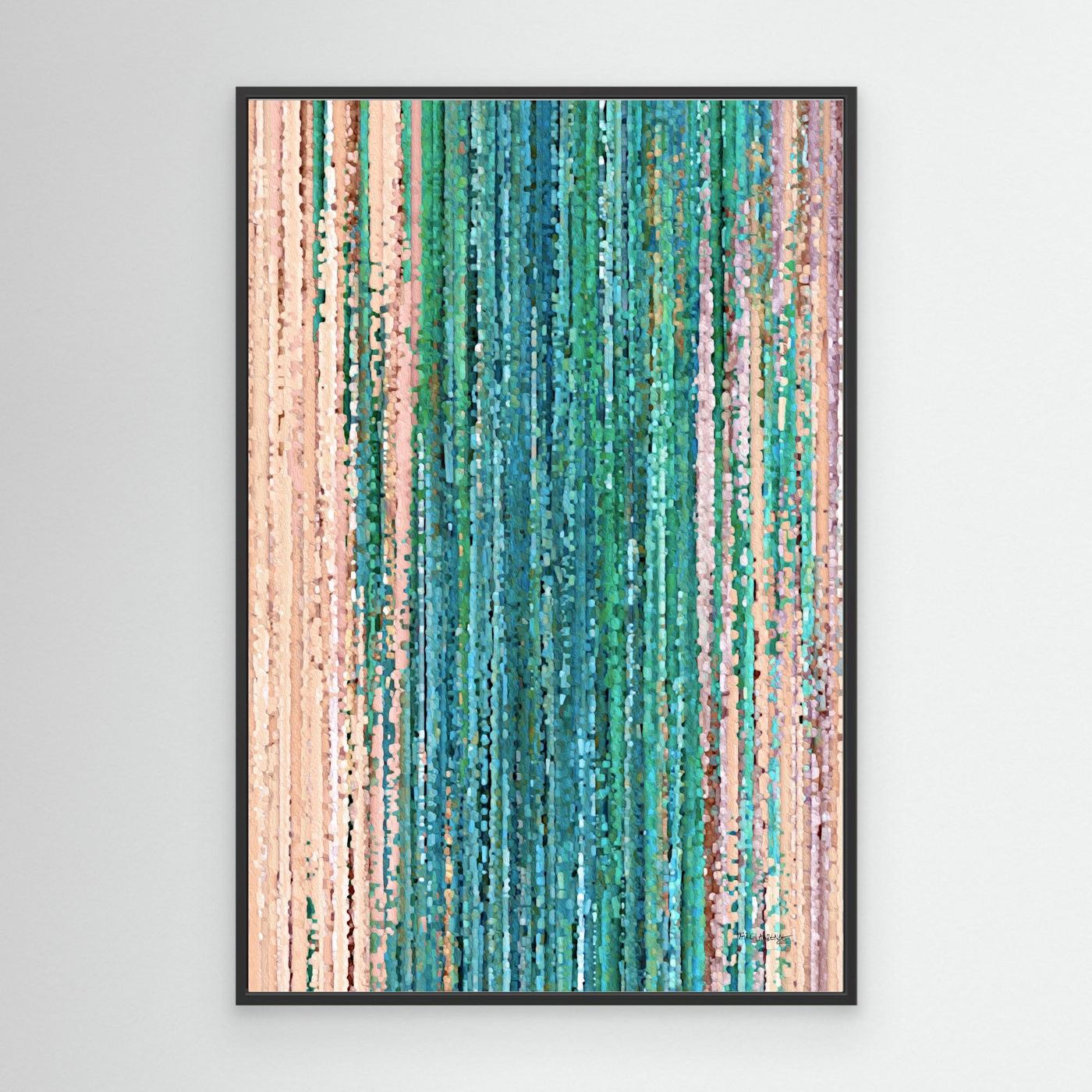 Psalm 46:10 "Be Still" Open Edition giclée canvas, framed and ready to hang — Christian modern art by Mark Lawrence
