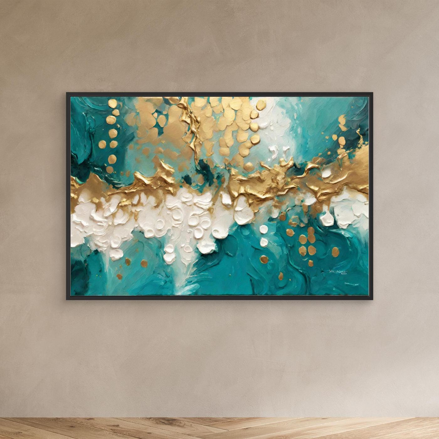 Matthew 5:11-12 "Serenity in Adversity" museum-grade Christian canvas wall art in a wood float frame by Mark Lawrence