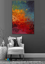 Interior Design Inspiration. Matthew 28:19. Go! Limited Edition Christian Modern Art. Hand embellished and textured with rich brush strokes by the artist. Signed and numbered brightly colored Christian abstract art. Go therefore and make disciples of all the nations, baptizing them in the name of the Father and of the Son and of the Holy Spirit.