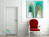 Interior Design Inspiration. Psalm 150:6. Give Praise To The Lord. Limited Edition Christian Modern Art. Ultra-hand embellished and textured with rich brush strokes by the artist. Signed & numbered brightly colored Christian abstract art. Find Art That Speaks To You! Let everything that has breath praise the Lord. Praise the Lord! Psalm 150:6